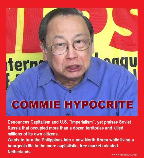 I created the following “Jose Maria Sison hypocrite” memes and posted them on Facebook: - joma-sison-hypocrite